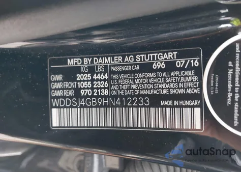 2017 Mercedes-Benz Cla 250 4Matic из США, поврежденный, VIN WDDSJ4GB9HN412233